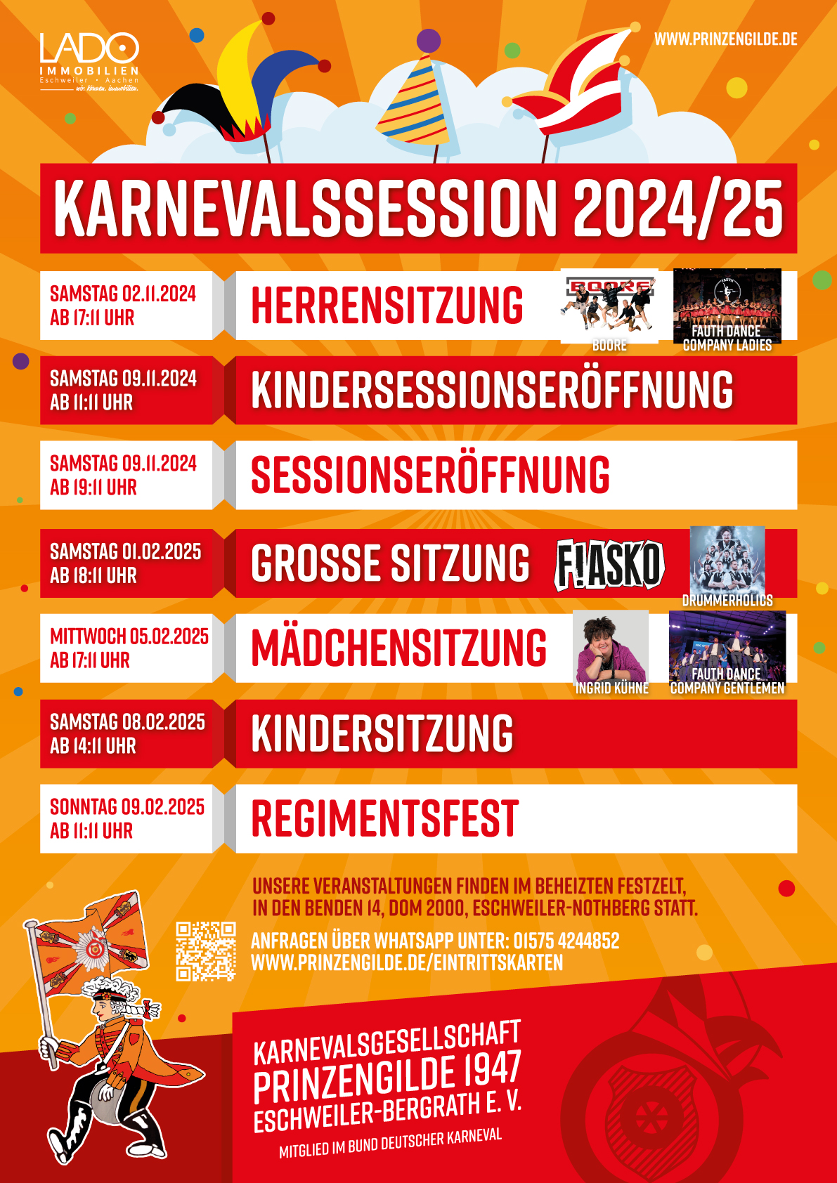 Veranstaltungen Karnevalsgesellschaft Prinzengilde 1947 Eschweiler-Bergrath e. V. | Session 2024/2025