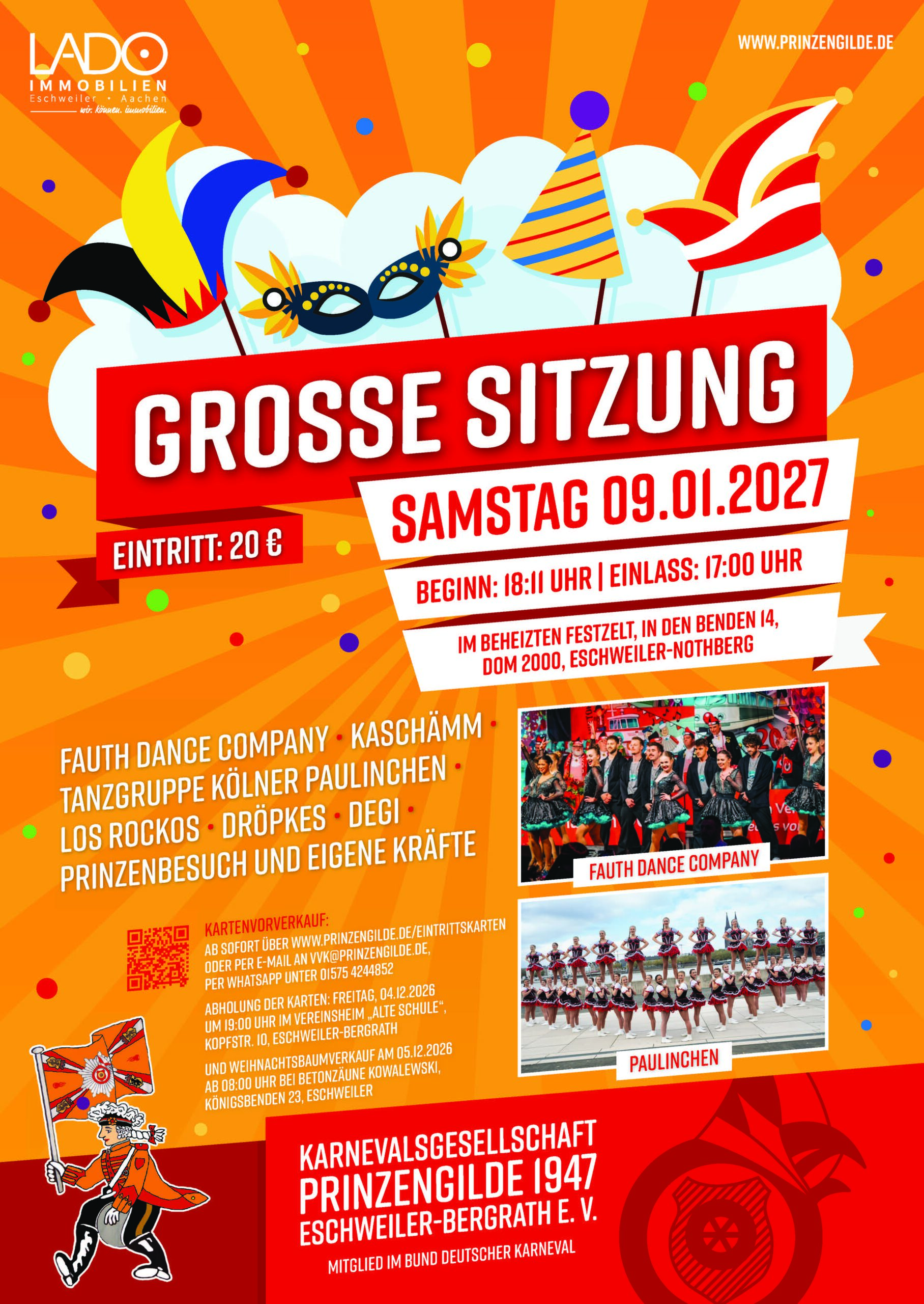 Plakat Große Sitzung KG Prinzengilde 1947 Eschweiler-Bergrath e. V.