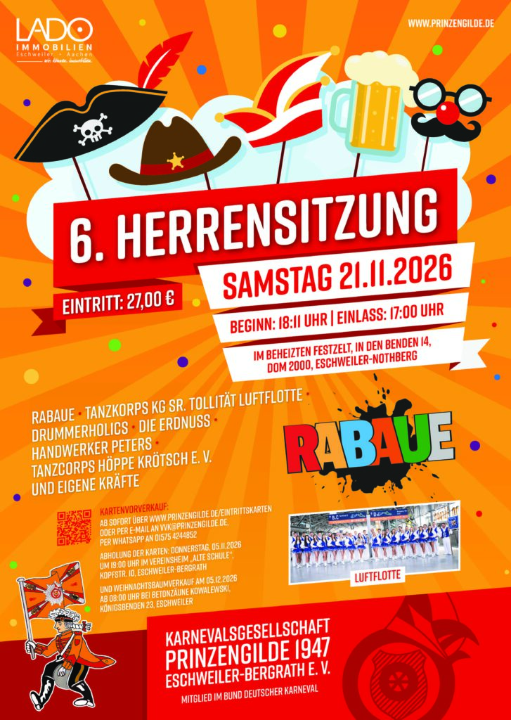Herrensitzung 21.11.2026 KG Prinzengilde 1947 Eschweiler-Bergrath e. V.